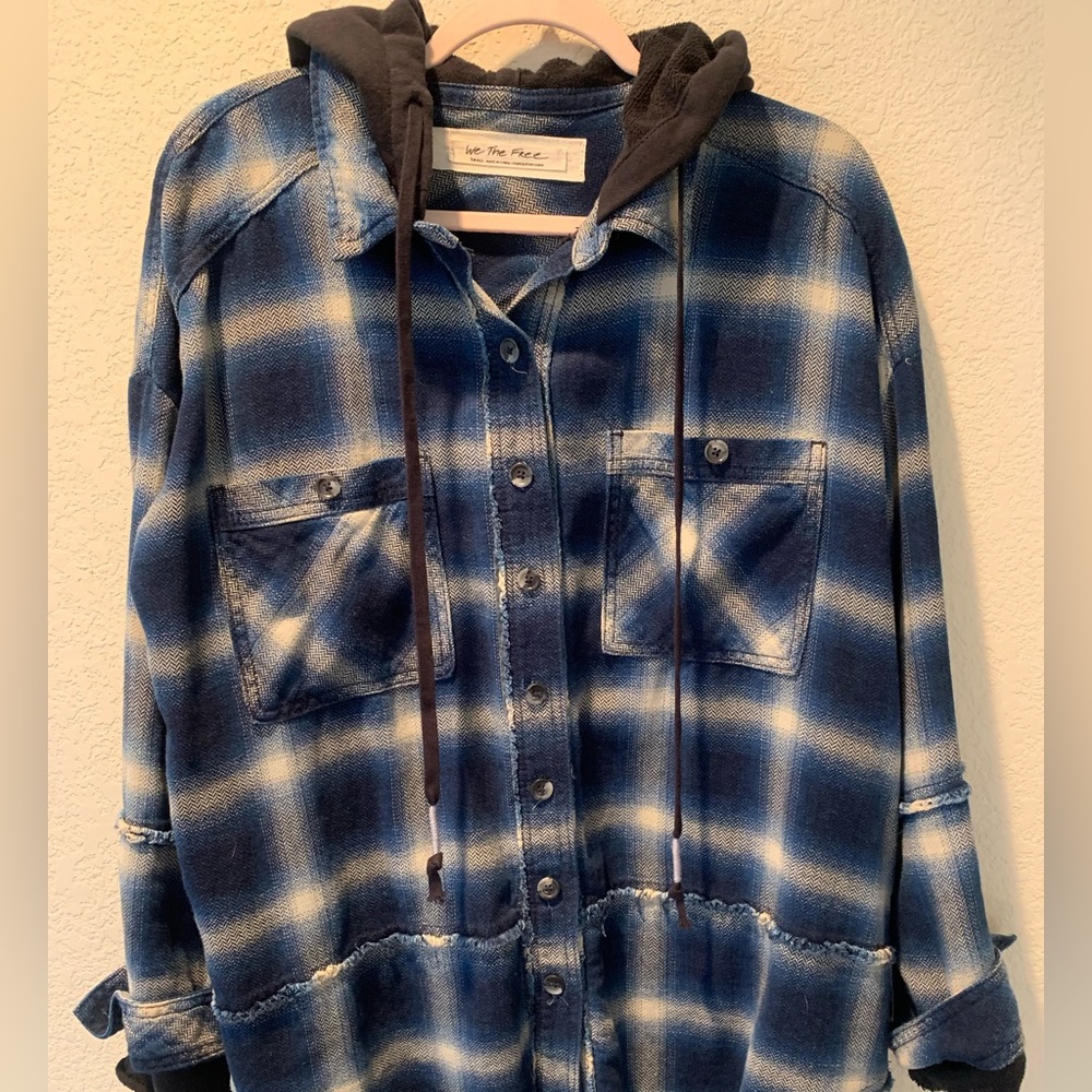We The Free Calico Basin Overdye Button Down Hoodie